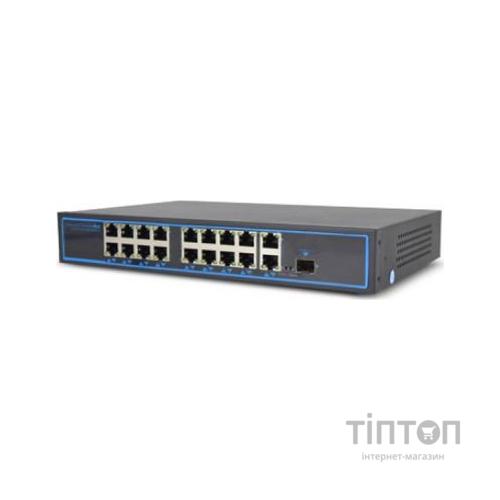 Комутатор мережевий Atis PoE-1018-16P-1S/250m