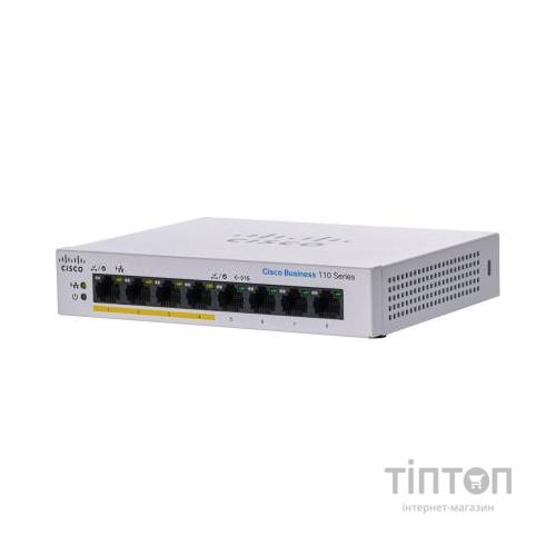 Комутатор мережевий Cisco CBS110-8PP-D-EU