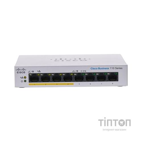 Комутатор мережевий Cisco CBS110-8PP-D-EU