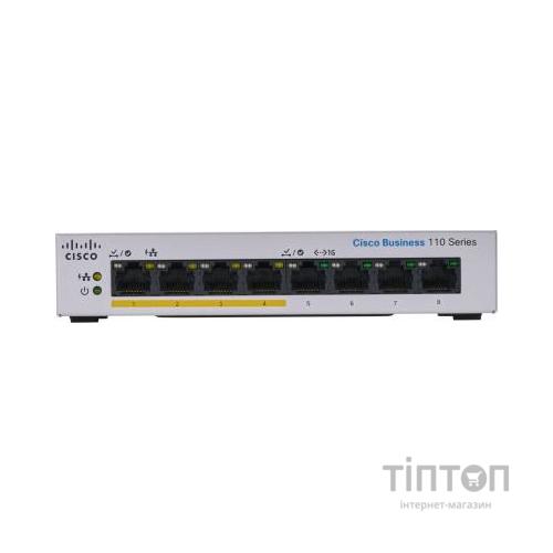 Комутатор мережевий Cisco CBS110-8PP-D-EU