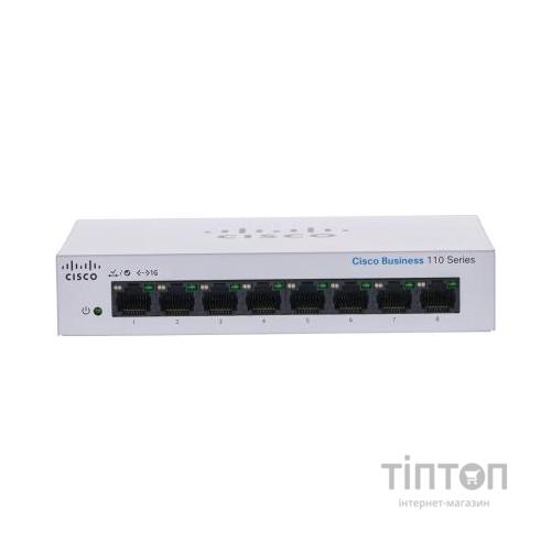 Комутатор мережевий Cisco CBS110-8T-D-EU