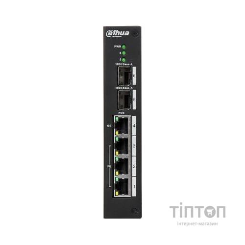 Комутатор мережевий Dahua DH-PFS4206-4P-120
