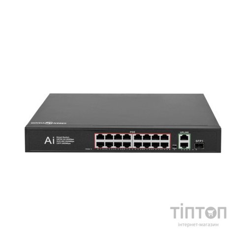 Комутатор мережевий Greenvision GV-010-D-16+2 PG+1 SFP (GV-010-D-16+2PG+1SFP)