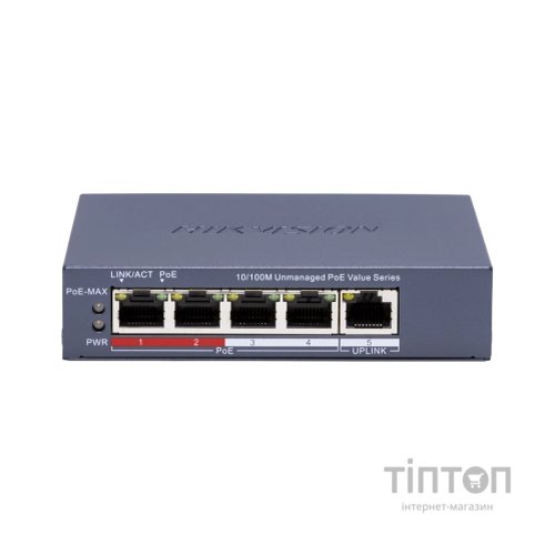 Комутатор мережевий Hikvision DS-3E0105P-E/M(C)