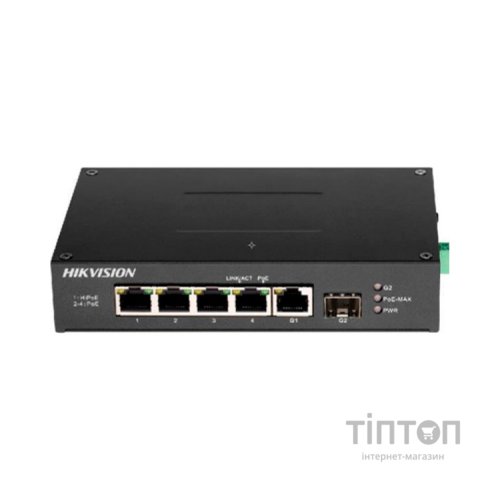 Комутатор мережевий Hikvision DS-3T0506HP-E/HS
