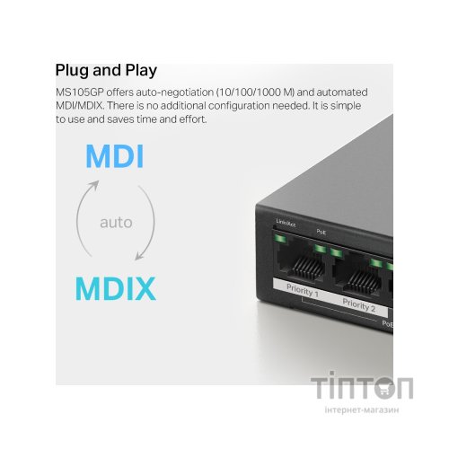 Комутатор мережевий Mercusys MS105GP