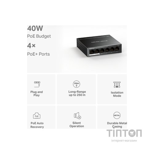 Комутатор мережевий Mercusys MS106LP