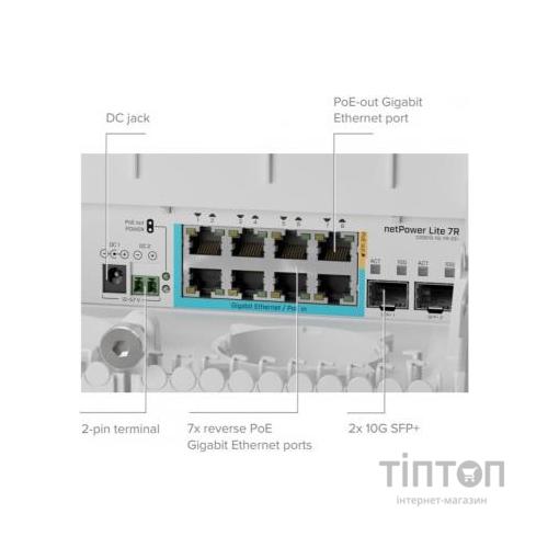 Комутатор мережевий Mikrotik CSS610-1Gi-7R-2S+OUT