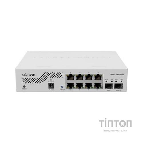 Комутатор мережевий Mikrotik CSS610-8G-2S+IN