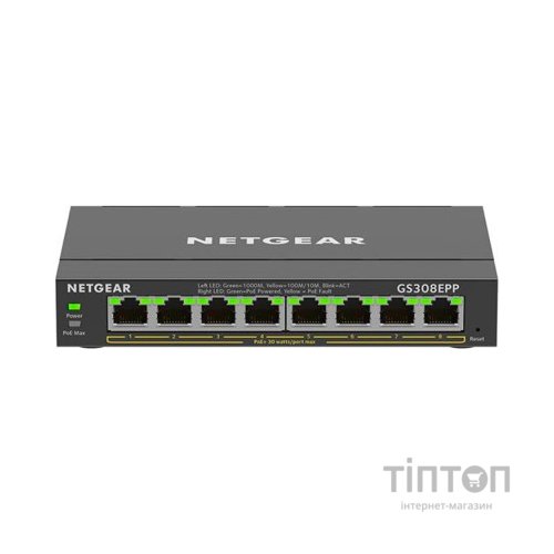Комутатор мережевий Netgear GS308EPP-100PES