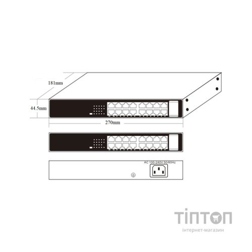 Комутатор мережевий Onv ONV-H1016PLS