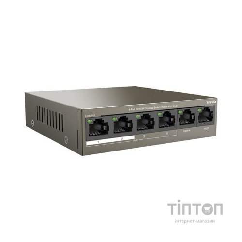Комутатор мережевий Tenda TEF1106P-4-63W