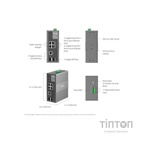Комутатор мережевий TP-Link IES206GPP