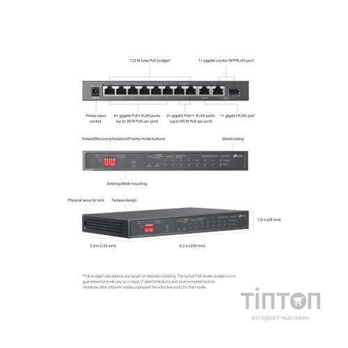 Комутатор мережевий TP-Link TL-SG1210PP