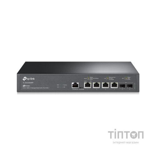 Комутатор мережевий TP-Link TL-SX3206HPP 2xSFP+ (10GE) 4x10GE LAN console+microUSB L2 JetStream 19" 1U (TL-SX3206HPP)