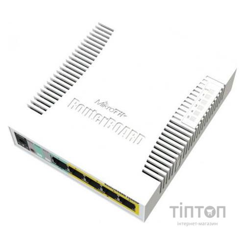 Комутатор MikroTik CSS106-1G-4P-1S (5x1Gb, 1x SFP, Passive PoE out на 2-5 портах)