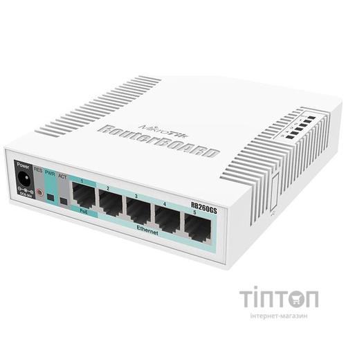 Комутатор MikroTik CSS106-5G-1S (5x1Gb, 1x SFP)