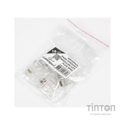 Конектор Cablexpert RJ45 cat.5e UTP 8P8C (сквозное отв., позолоч. конт.) 10 шт (LC-PTU-01/10)