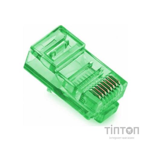 Конектор RJ45 cat.5e UTP 8P8C Green 100 шт Merlion (09051)