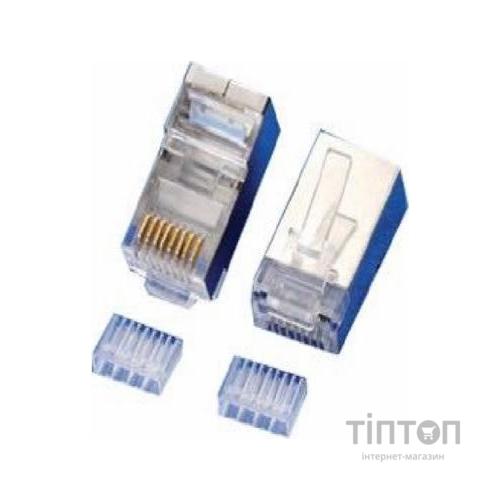 Конектор RJ45 cat.6 FTP, екранований, з вставкою, 50 шт Merlion (RJ45ML-2-50-CAT6-FTP / 10566)