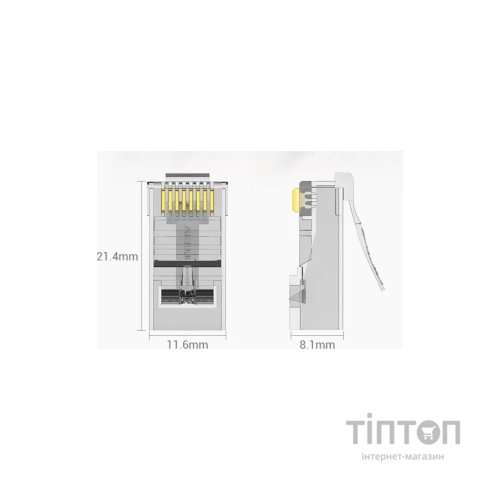 Конектор RJ45 UTP Cat.6 Modular 10 шт. Vention (IDDR0-10)