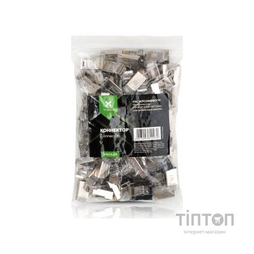 Конектор Vinga RJ-45 FTP 100 шт. (VCPCON8P8CFTP)