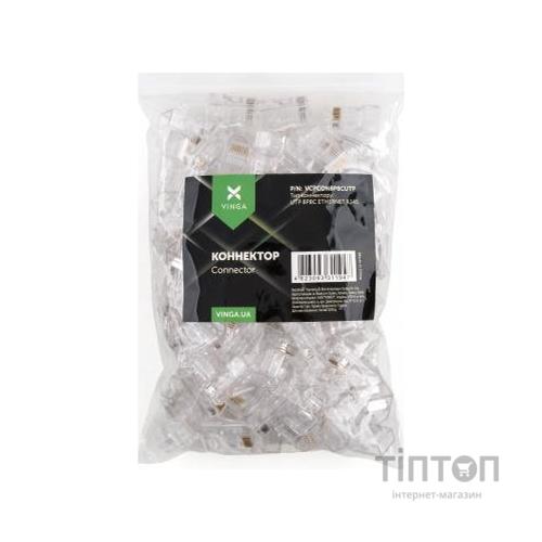 Конектор Vinga RJ-45 UTP 100 шт. (VCPCON8P8CUTP)