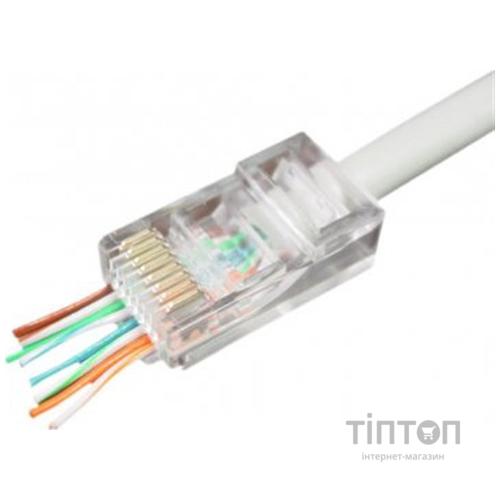 Конектор RJ45 cat.5e UTP 8P8C (наскрізні отв., позолоч. конт.) 100 шт Cablexpert (LC-PTU-01/100)