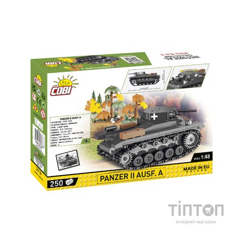 Конструктор Cobi Друга Світова Війна Танк Panzer II, 250 деталей (COBI-2718)