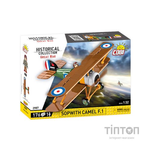 Конструктор Cobi Перша Світова Війна Літак Сопвич Кэмел F1, 176 деталей (COBI-2987)