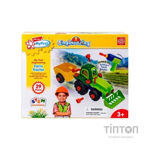 Конструктор EDU-Toys Трактор з інструментами (JS030)