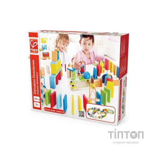 Конструктор Hape динамічний Ефект доміно Динамо 107 елемента (E1042)