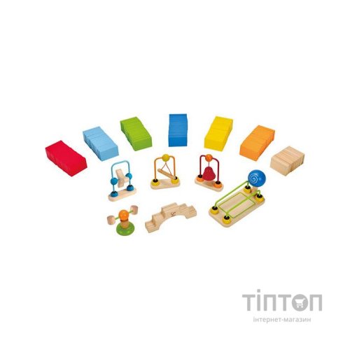 Конструктор Hape динамічний Ефект доміно Динамо 107 елемента (E1042)