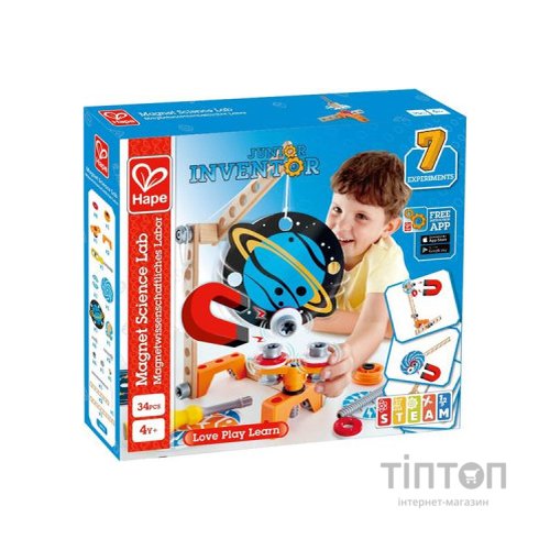 Конструктор Hape Junior Inventor Магнітна лабораторія 34 деталі (E3033)