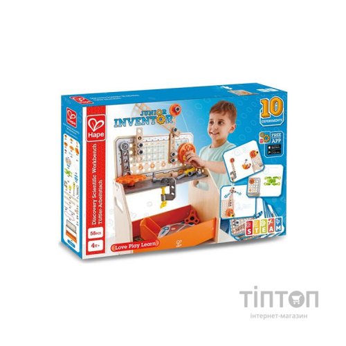 Конструктор Hape Junior Inventor Науковий верстак настільний 58 деталей (E3028)