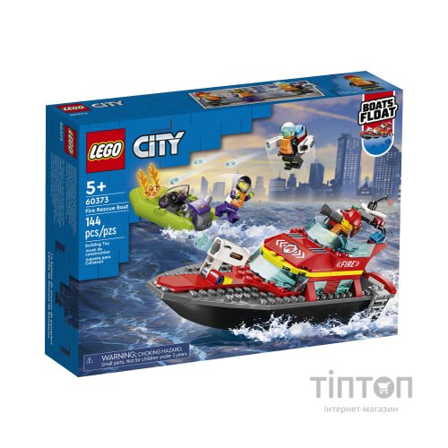 Конструктор LEGO City Човен пожежної бригади 144 деталі (60373)