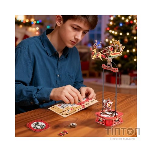 Конструктор Robotime Rokr 3D Санта на санях (MCD05)