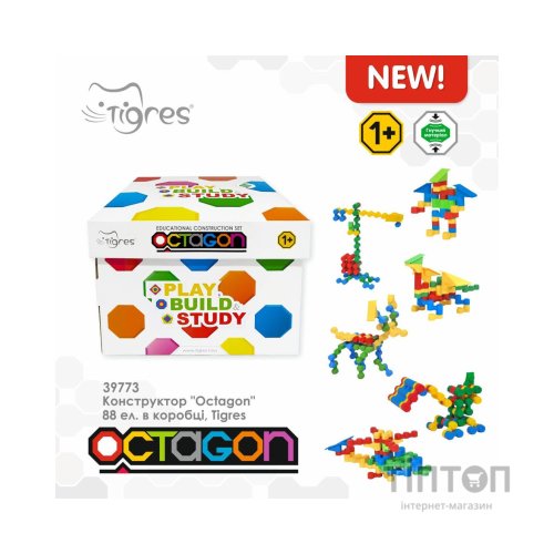 Конструктор Tigres Octagon 88 елементів в коробці (39773)