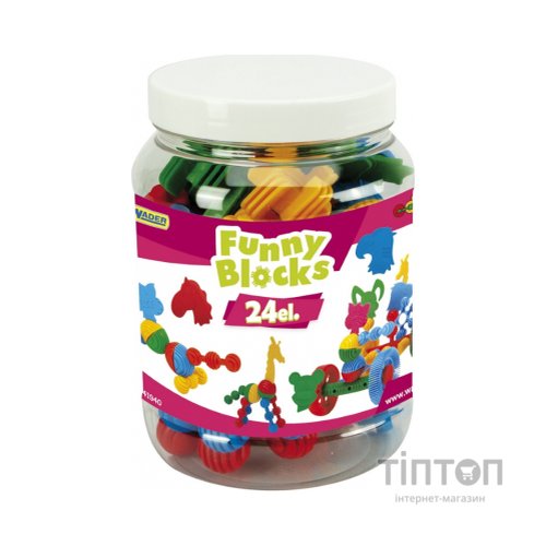 Конструктор Wader Funny blocks, 24 шт. (Маленька банку) (41940)
