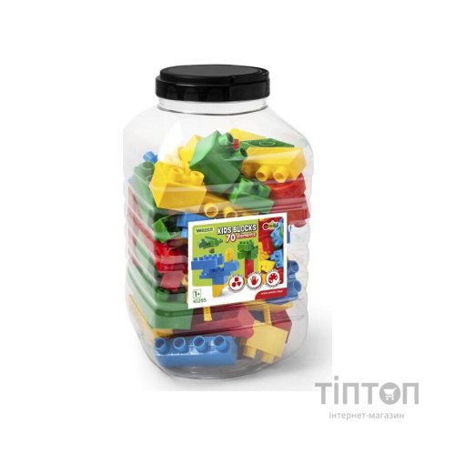 Конструктор Wader Kids Blocks 70 елементів в банці (41295)