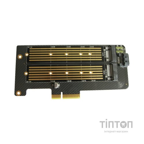 Контролер Dynamode 2х M.2 NVMe M-Key /SATA B-key SSD to PCI-E 3.0 x4/ x8/ x16, (PCI-Ex4- 2xM.2 MB-key)