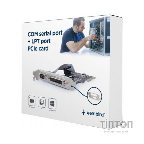 Контролер Gembird PCIe for COM and LPT low profile (PEX-COMLPT-01)