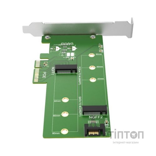 Контролер Maiwo Multi-Size PCIex4 & SATA to M.2 (M-Key or B-key) KT015 SSD (45774)