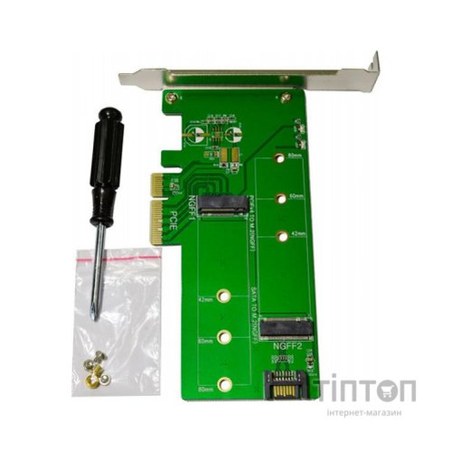Контролер Maiwo Multi-Size PCIex4 & SATA to M.2 (M-Key or B-key) KT015 SSD (45774)