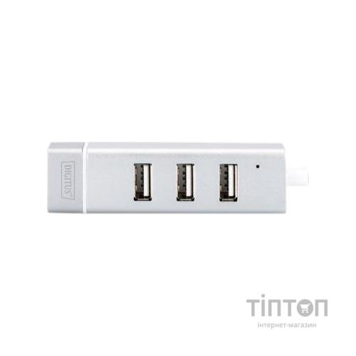 Концентратор-адаптер DIGITUS USB Type-C, 3xUSB Fast Ethernet