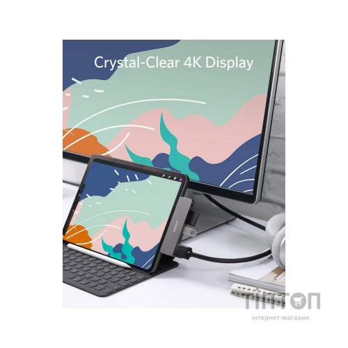 Концентратор Anker PowerExpand Direct 6-in-1 USB-C PD Media Hub (Gray) (A83620A1)