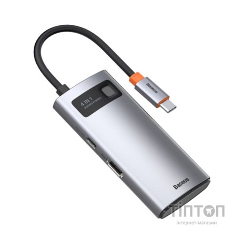 Концентратор Baseus Metal Gleam Series 4-in-1 Multifunctional Gray (CAHUB-CY0G)