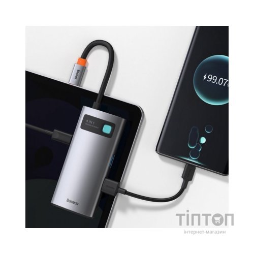 Концентратор Baseus Metal Gleam Series 4-in-1 Multifunctional Gray (CAHUB-CY0G)
