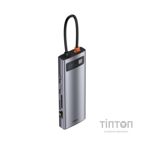 Концентратор Baseus USB3.1 Type-C to USB C(PD)100W/HDMI 4K 30Hz/VGA/USB3.2/RJ45/SD+TF,9in1 Grey (CAHUB-CU0G)
