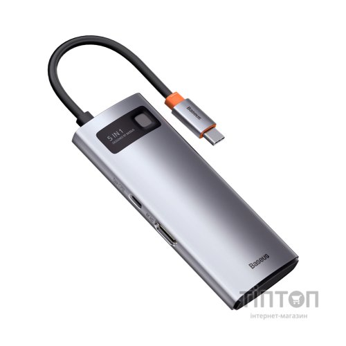 Концентратор Baseus USB3.1 Type-C to USB Type C PD 100W/HDMI 4K 60 Hz/3*USB 3.2 Gen1/ 5in1 (CAHUB-CX0G)